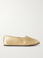 Grosgrain-trimmed satin ballet flats