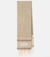 Acne StudiosLogo fringed wool-blend scarf