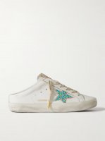 Super-Star Sabot distressed embellished leather slip-on sneakers