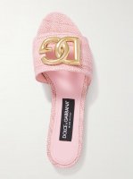 Bianca logo-embellished raffia slides