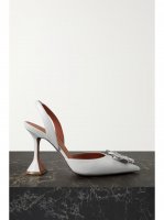 Begum Swarovski crystal-embellished leather slingback pumps