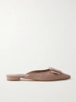 Maysale buckled suede point-toe flats