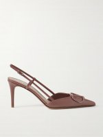 VLOGO patent-leather slingback pumps