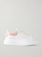 Leather exaggerated-sole sneakers