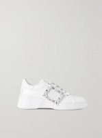 Viv Skate crystal-embellished rubber-trimmed leather sneakers