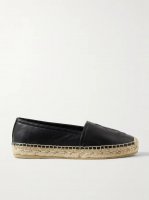 Logo-embossed leather espadrilles