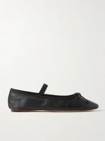 Leonie bow-embellished leather flats