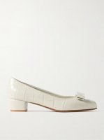 Vara bow-embellished croc-effect leather pumps