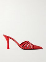 + Nadia Lee Cohen patent and snake-effect leather mules