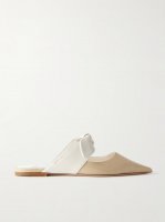 Rali bow-embellished leather and raffia mules