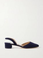 Aspro 30 suede slingback point-toe pumps