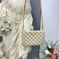 Louis Vuitton Double Zip Pochette Damier Azur N60460