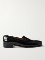 Danielle croc-effect patent-leather loafers