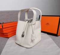 HERMES HANDBAG PICOTIN white