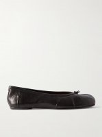 Tabi split-toe textured leather ballet flats