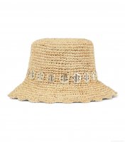 RabanneEmbellished raffia bucket hat