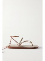 Plage braided metallic leather sandals