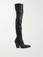 Vegas faux stretch-leather over-the-knee boots