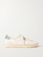 Soul-Star distressed glittered leather sneakers