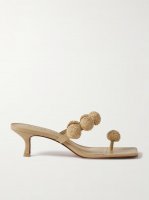 Sarina embellished raffia and leather sandals