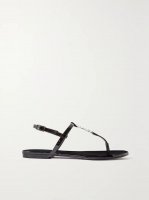 Cassandra logo-embellished patent-leather slingback sandals