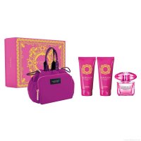 Kit Perfume Versace Bright Crystal Absolu Wom Eau de Parfum Feminino 90 ml + Gel de Banho 100 ml + Loção Corporal 100 ml + Néces