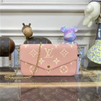 Louis Vuitton Pochette Felicie Bicolor Monogram Empreinte Leather Pink M81759