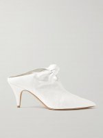 Rowan knotted crinkled-leather mules