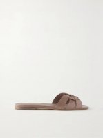 Nu Pieds woven patent-leather slides