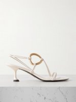 Hoop leather slingback sandals