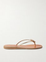 Strovilos metallic leather flip flops