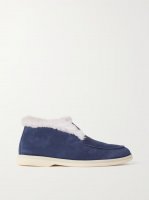 Open Walk shearling-lined suede loafers