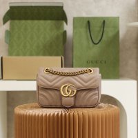 GUCCI MATELASSE MINI GG MARMONT SHOULDER BAG