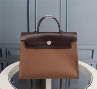 HERMES HANDBAG CANVAS brown