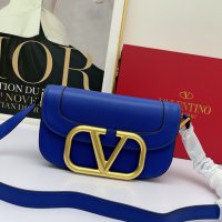 Valentino Garavani MAXI Crossbody Bag peacock blue color