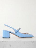 Lady horsebit-detailed patent-leather Mary Jane pumps