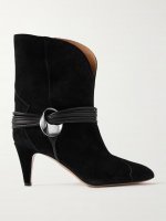 Dytho embellished leather-trimmed suede ankle boots