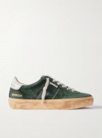 Soul-Star leather-trimmed suede sneakers