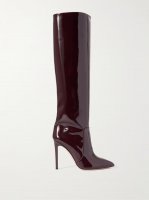 Stiletto patent-leather knee boots