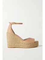 Nudistcurve leather espadrille wedge sandals