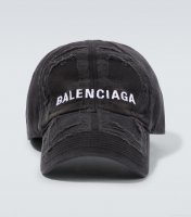 BalenciagaDistressed cotton baseball cap