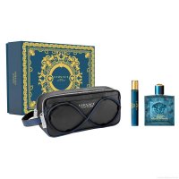 Kit Perfume Versace Eros Eau de Parfum Masculino 100 ml + Miniatura 10 ml + Nécessaire