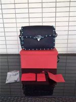 Valentino Rockstud textured-leather Black with turquoise stone