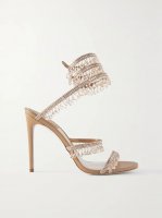 Chandelier crystal-embellished leather sandals