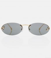 FendiFendi First embellished oval sunglasses