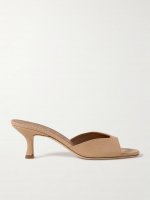 Brigitte snake-effect leather mules