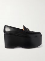 Horsebit leather platform loafers