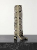 Anja snake-effect leather knee boots