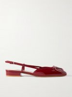 Ballerina 20 appliquéd patent-leather slingback flats