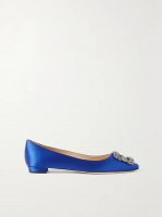 Hangisi embellished satin point-toe flats